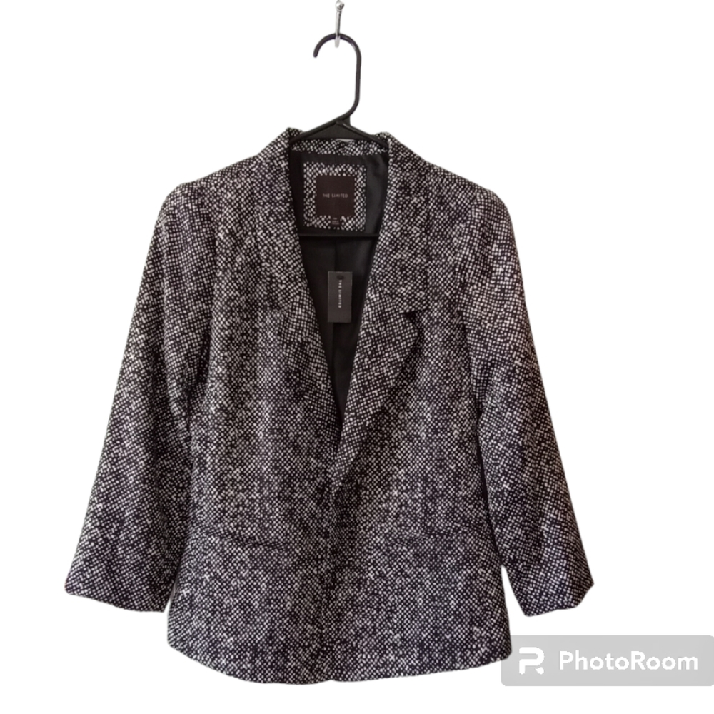 NWT The Limited Black White Dots Blazer Jacket, business, office
